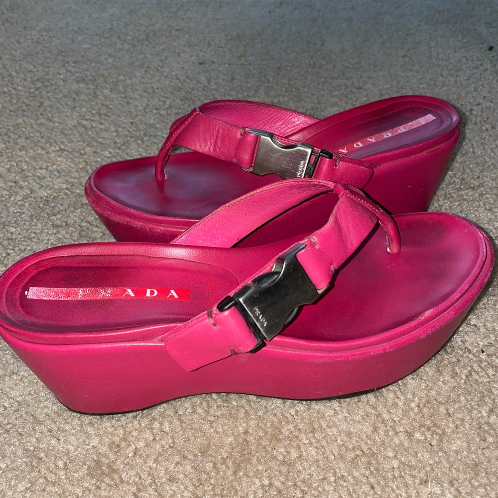 SOLD Prada pink platform sandals